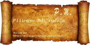 Pilinger Mátyás névjegykártya